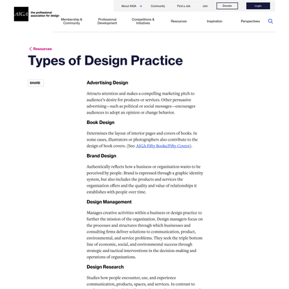 Types of Design Practice