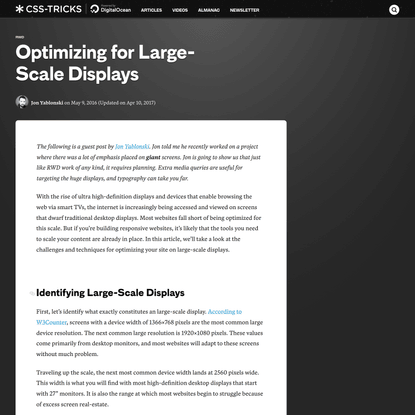Optimizing for Large-Scale Displays | CSS-Tricks