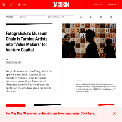 Fotografiska’s Museum Chain Is Turning Artists into “Value Makers” for Venture Capital