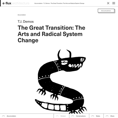 The Great Transition: The Arts and Radical System Change