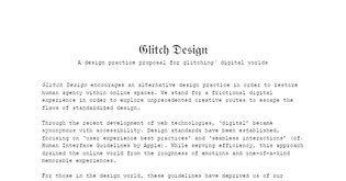 Glitch Design | Design practice proposal for glitching digital worlds