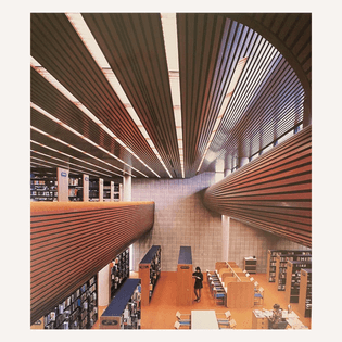 @torontolibrary ’s Albert Campbell Branch. A recent renovation by  @LGA_AP  , and (second image) the reverse view in its original form, Fairfield & Dubois, 1971