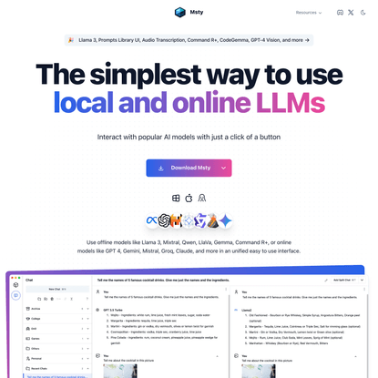 Msty - Running LLMs made simple and easy.