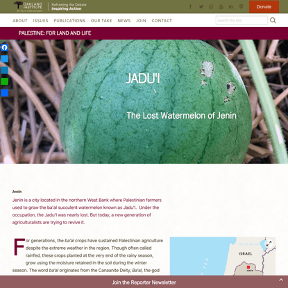 Jadu'I: The Lost Watermelon of Jenin | The Oakland Institute