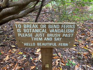 sign at Hinewai Reserve in Aotearoa