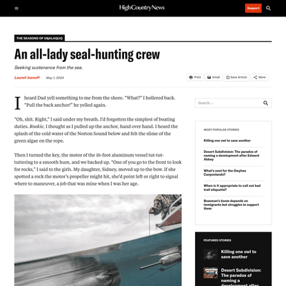 An all-lady seal-hunting crew - High Country News