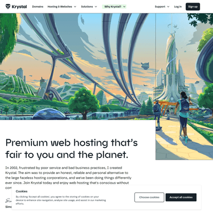 UK Web Hosting that’s fair to you & the planet | Krystal Hosting