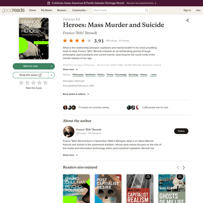 Heroes: Mass Murder and Suicide (Futures) by Franco "Bifo" Berardi | Goodreads