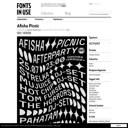FONT: ACTIVIST  Afisha Picnic