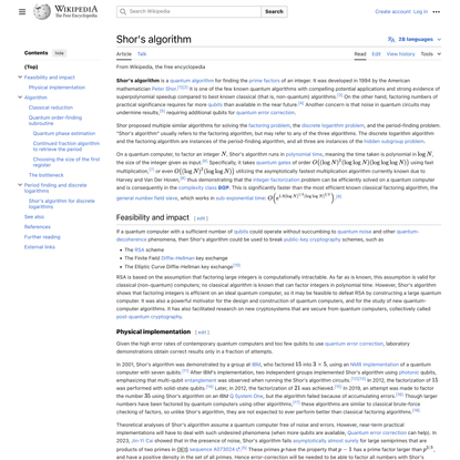 Shor's algorithm - Wikipedia