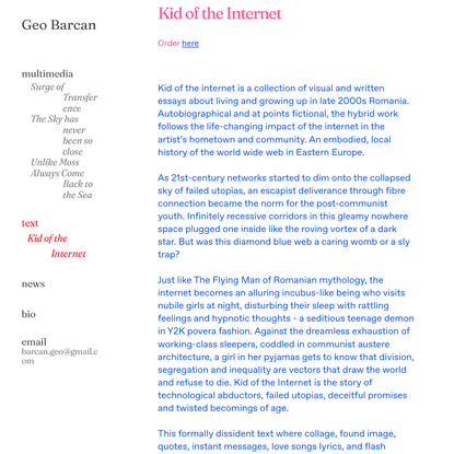 Kid of the Internet — Geo Barcan