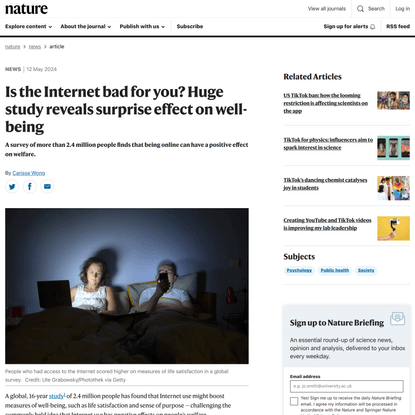 Is the Internet bad for you? Huge study reveals surprise effect on well-being
