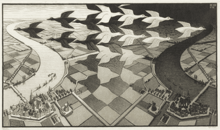 M. C. Escher. "Day and Night," 1938