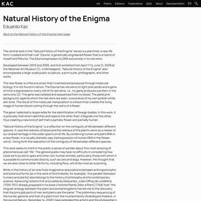 Natural History of the Enigma Essay