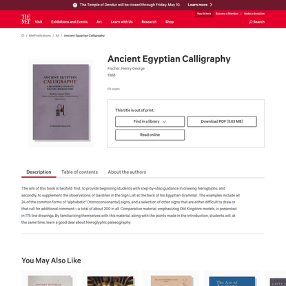 Ancient Egyptian Calligraphy - The Metropolitan Museum of Art