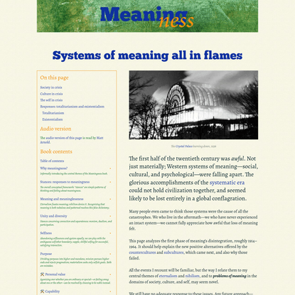 Systems of meaning all in flames | Meaningness
