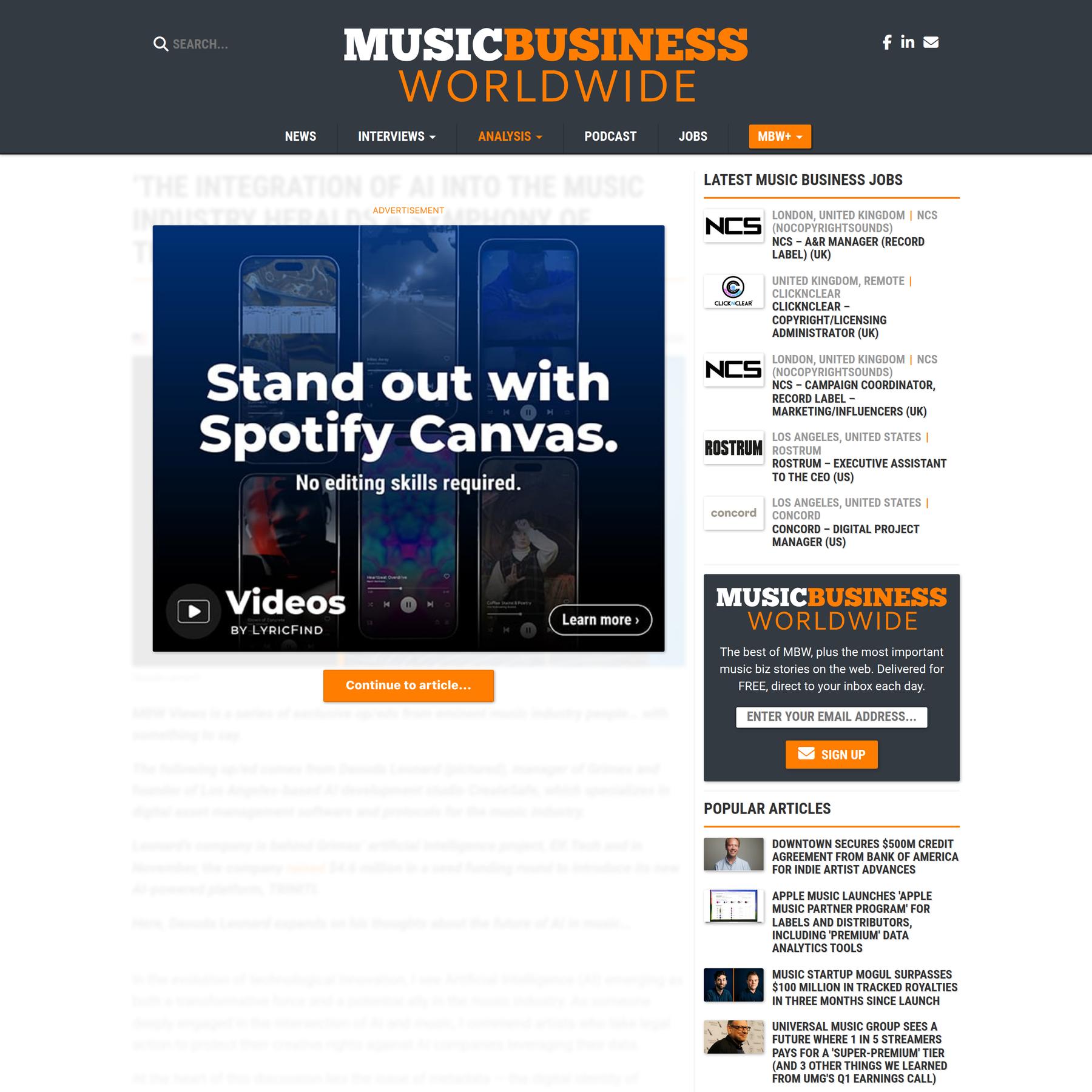 ‘The integration of AI into the music industry heralds a symphony of transformative possibilities.’ - Music Business Worldwide