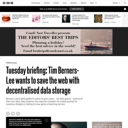 Tuesday briefing: Tim Berners-Lee wants to save the web with decentralised data storage