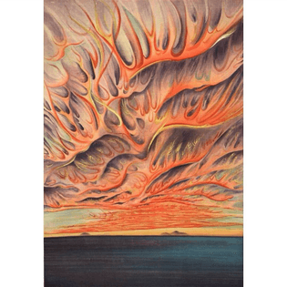 Chiura Obata, Setting Sun on Sacremento Valley, California, 1930