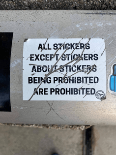 All stickers are prohibited