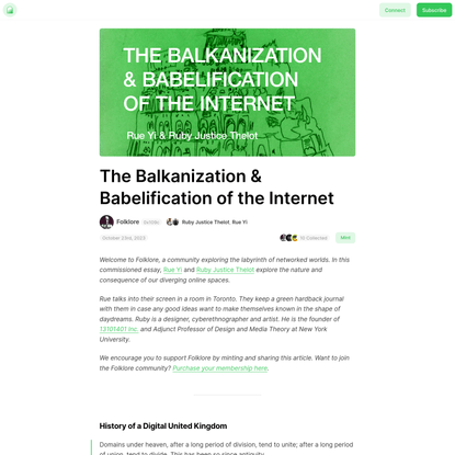 The Balkanization and Babelification of the Internet