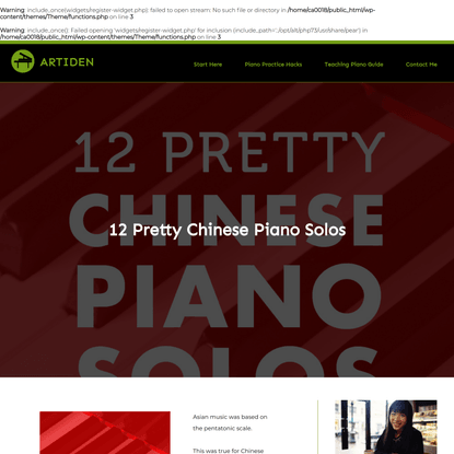 12 Pretty Chinese Piano Solos - Artiden