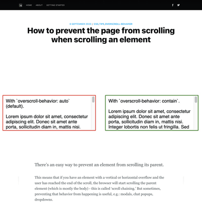 How to prevent the page from scrolling when scrolling an element