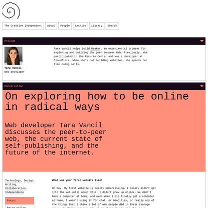On exploring how to be online in radical ways