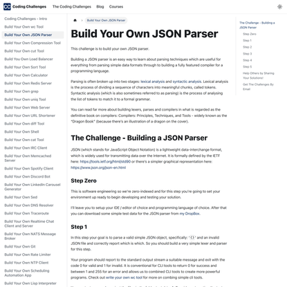 Build Your Own JSON Parser | Coding Challenges