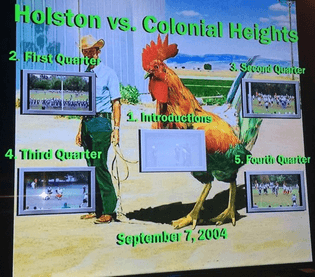 Holston vs Colonial Heights Middle School Football game DVD menu, September 7, 2004