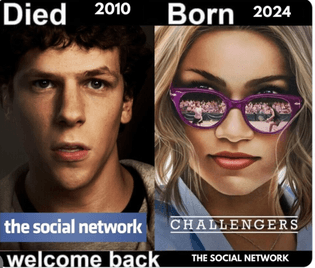 The Social Network X Challengers meme