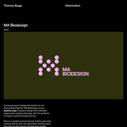 MA Biodesign — Thomas Bugg