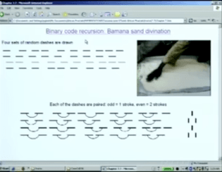 Binary code recursion inside Bamana sand divination
