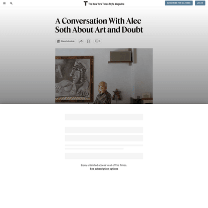 A Conversation With Alec Soth About Art and Doubt (Published 2019)