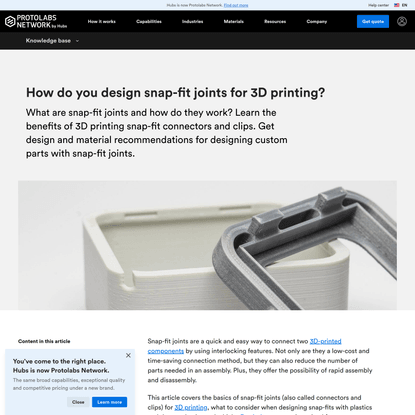 How do you design snap-fit joints for 3D printing? | Protolabs Network