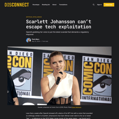 Scarlett Johansson can’t escape tech exploitation