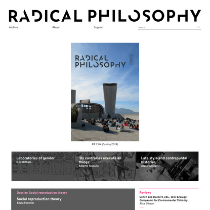 Radical Philosophy issue 204 (Spring 2019)