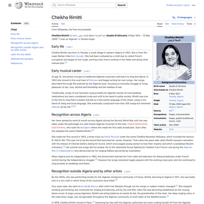 Cheikha Rimitti - Wikipedia