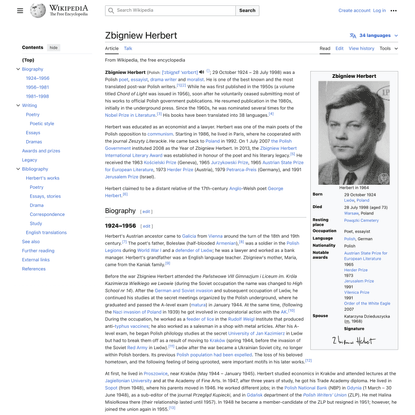 Zbigniew Herbert - Wikipedia