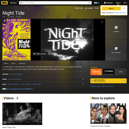 Night Tide (1961) ⭐ 6.4 | Drama, Horror, Romance