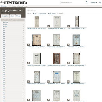The Buttolph collection of menus - NYPL Digital Collections