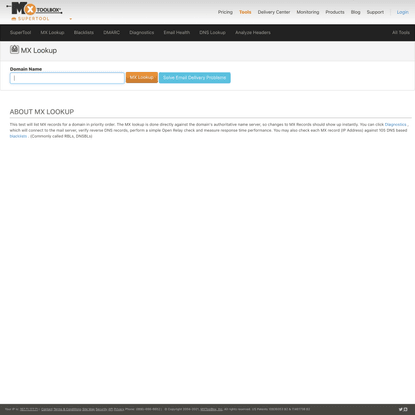 MX Lookup Tool - Check your DNS MX Records online - MxToolbox