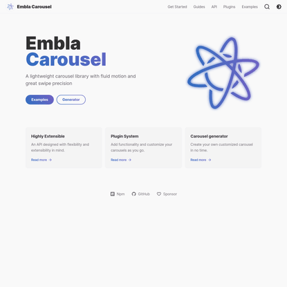 A lightweight carousel library with fluid motion and great swipe precision