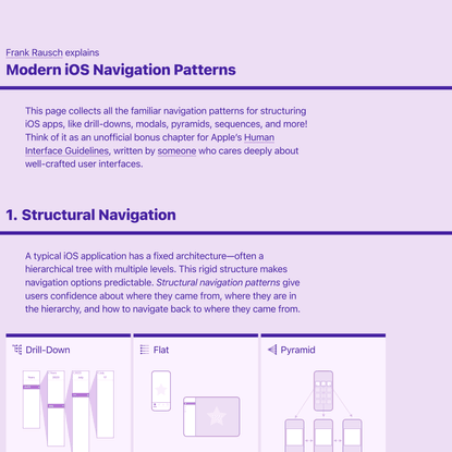 Modern iOS Navigation Patterns · Frank Rausch