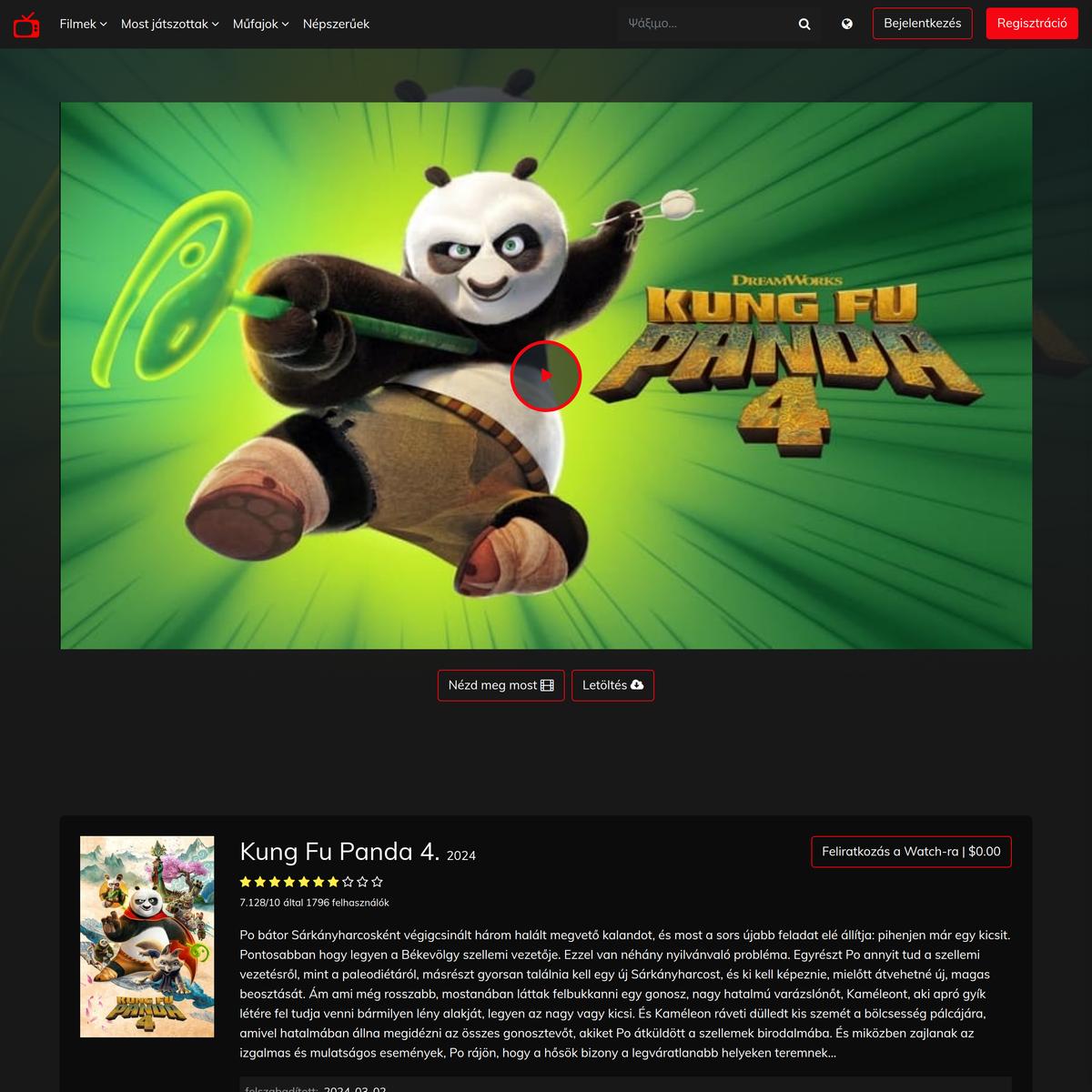 Videa HU] Kung Fu Panda 4. 2024 Teljes~film magyarul|720p-1080p Online |  Are.na