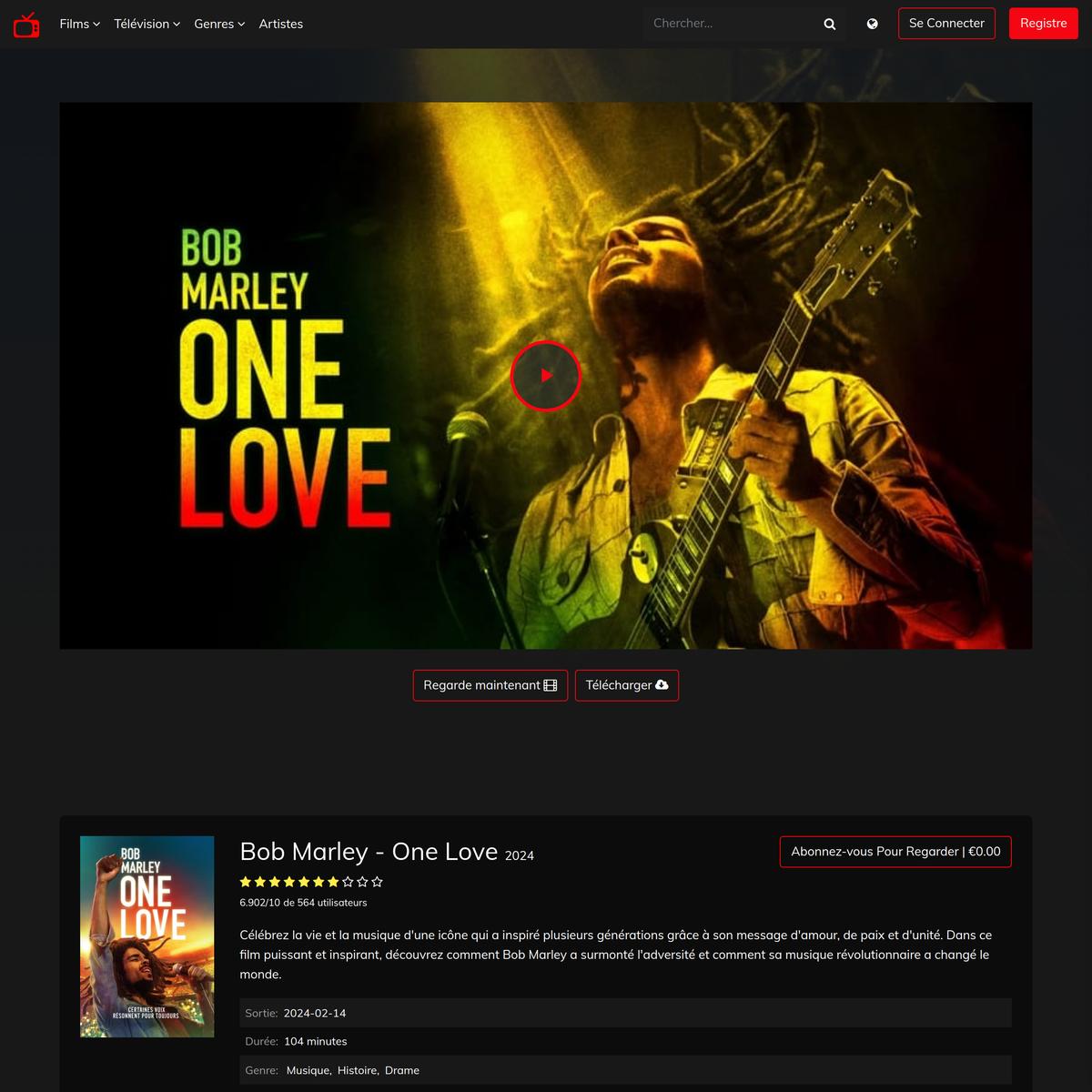 𝐕𝐎𝐈𝐑,!! — Bob Marley - One Love en Streaming-VF en Français,  𝐂𝐎𝐌𝐏𝐋𝐄𝐓 𝐕𝐎𝐒𝐓𝐅𝐑 | Are.na