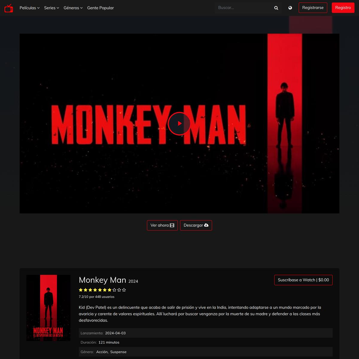 VER*Pelicula]] » Monkey Man (.2024.) Online en Español latino | Are.na