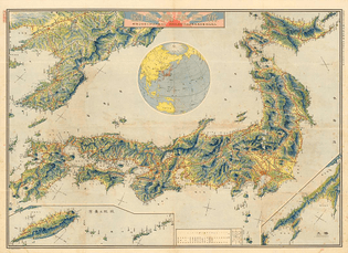 Bird's-eye view map of Japan (1921)