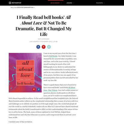 TikTok Is Obsessed With bell hooks’ &quot;All About Love&quot; — Here’s Why I’ve Been Avoiding It