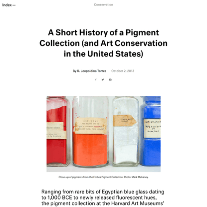A Short History of a Pigment Collection (and Art Conservation in the United States) | Index Magazine | Harvard Art Museums